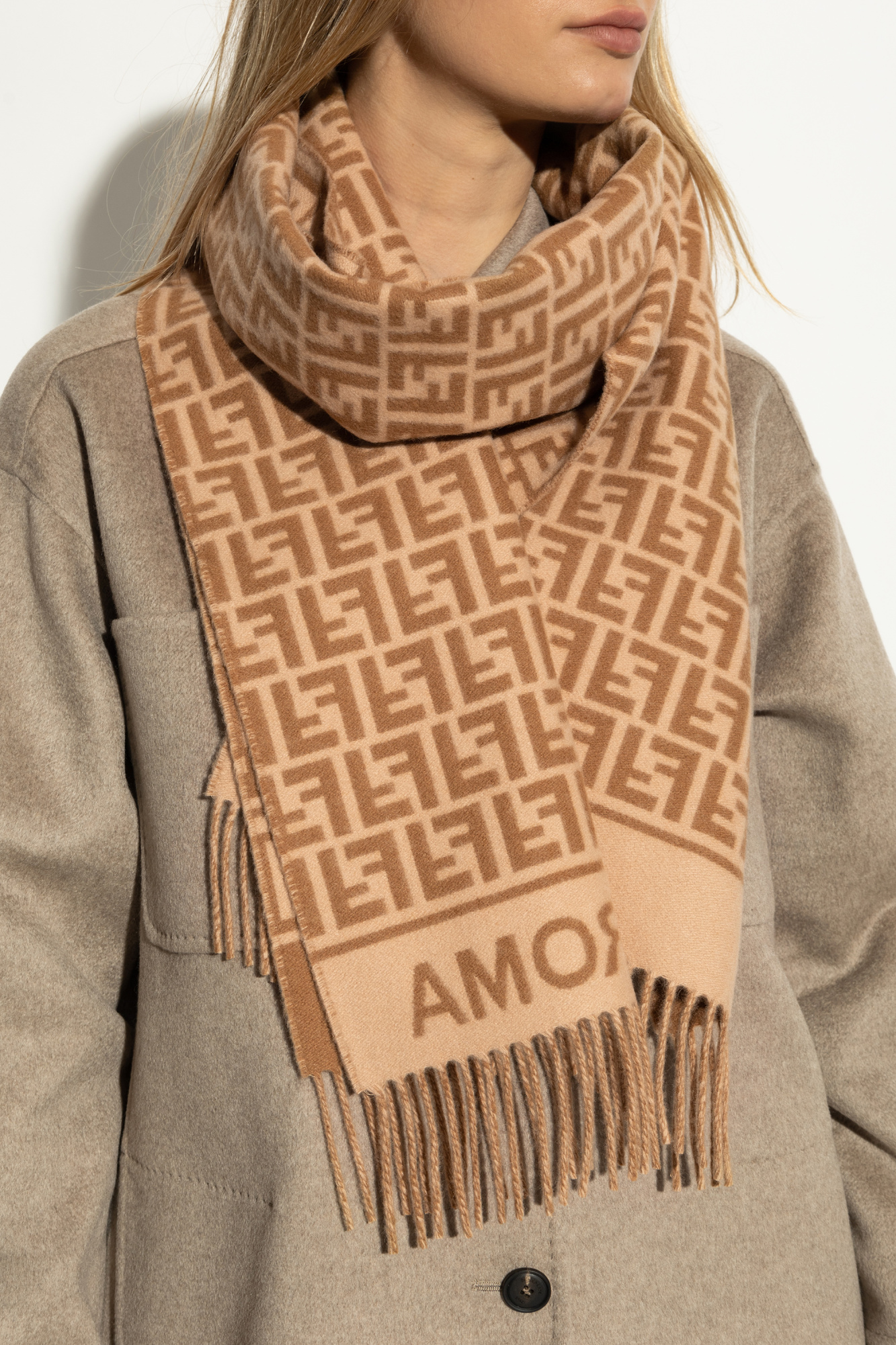 Fendi Wool scarf with logo | Women's | Vitkac